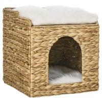 PawHut Rattan Katzenhaus